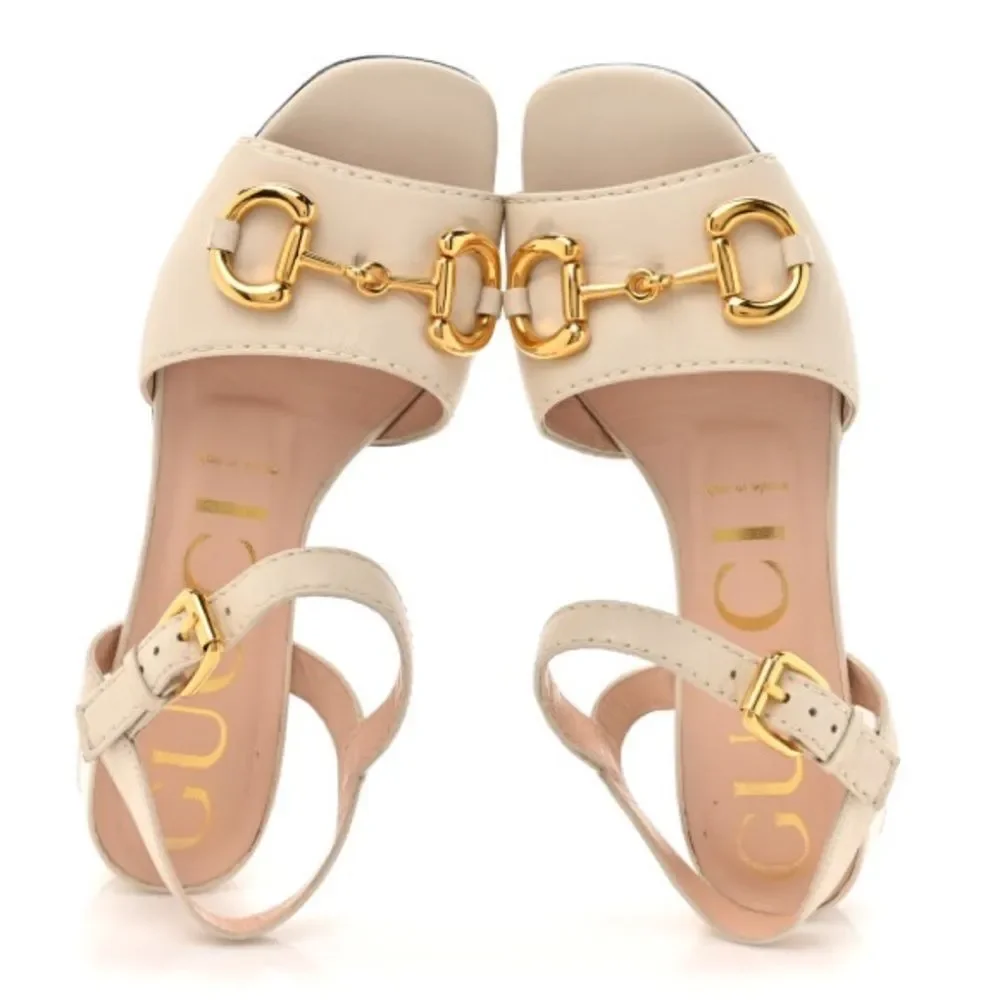 Brand new size 41 Us 11 Nappa Charlotte Horsebit Block Heel 45mm Sandals - Picture 2 of 8
